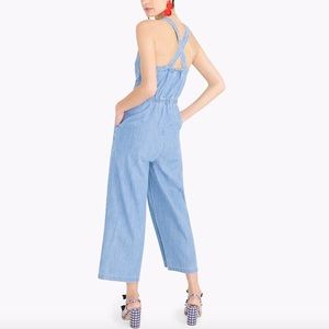J. Crew Chambray Cross Back Jumpsuit Overalls